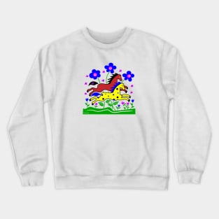 Happy Galloping Horses Crewneck Sweatshirt